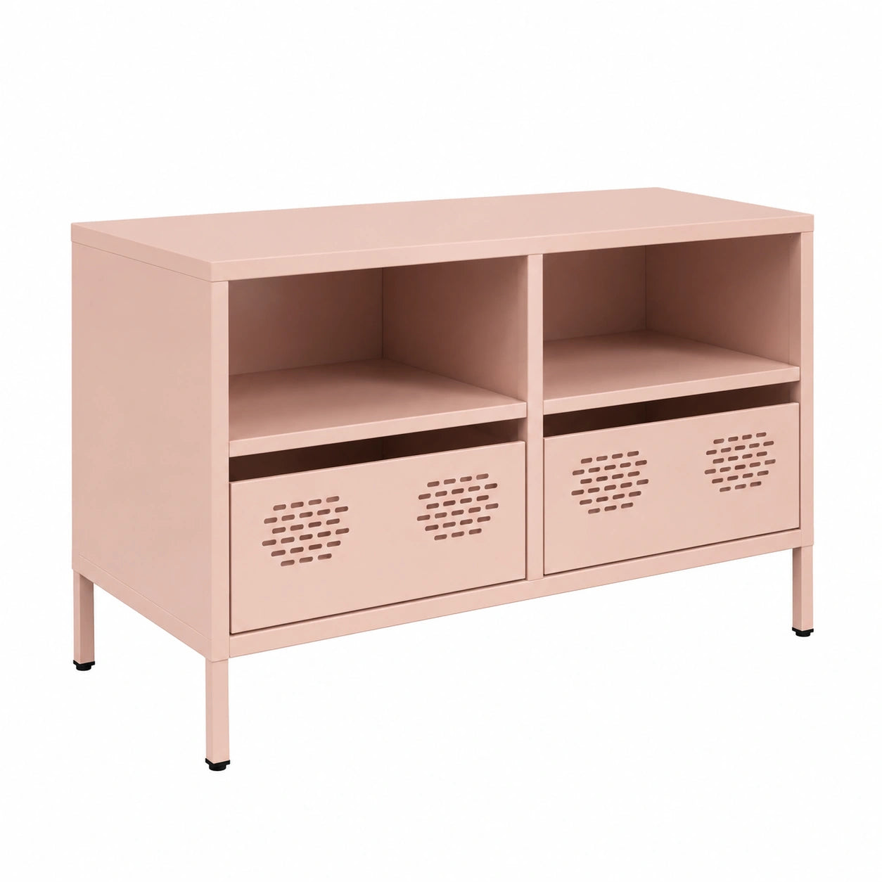 Supporto TV Scandinavo in Acciaio, 68x39x43,5 cm, per Soggiorno e Camera da Letto