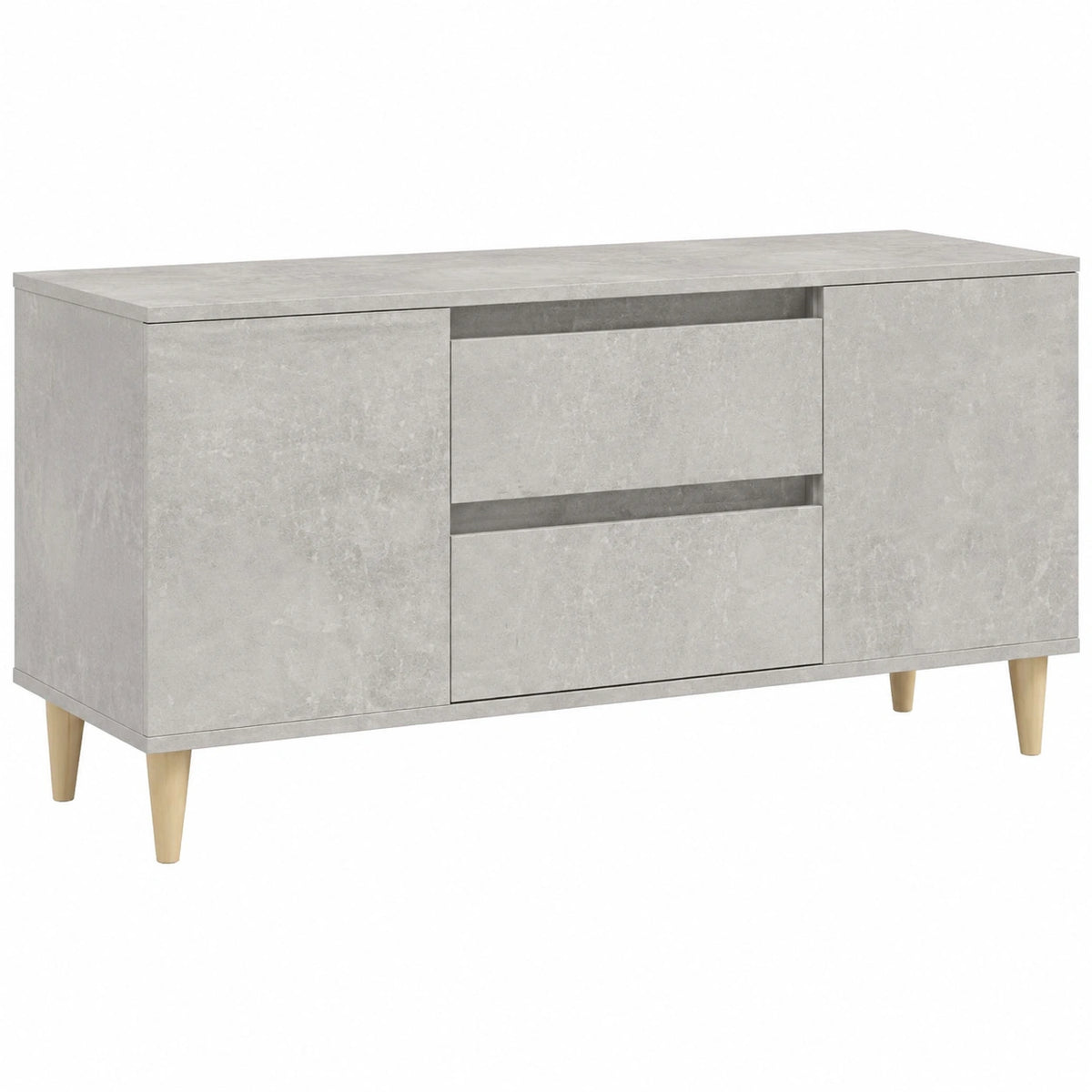 Mobile Porta TV in Legno Stile Scandinavo, Grigio Cemento, 102x44,5x50 cm, per Soggiorno e Camera da Letto