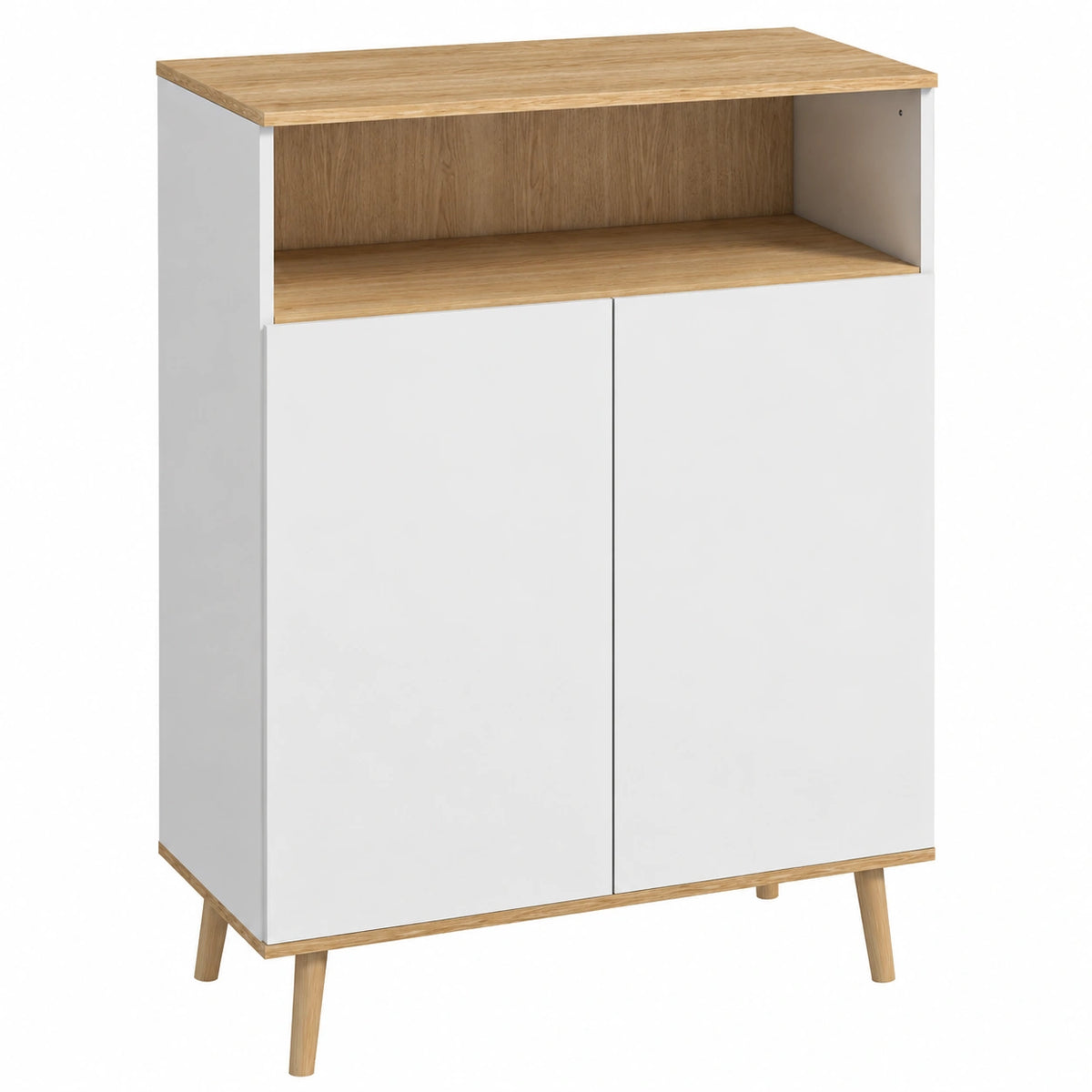 Credenza da Cucina Moderna con Ripiano Regolabile e Ante in Legno