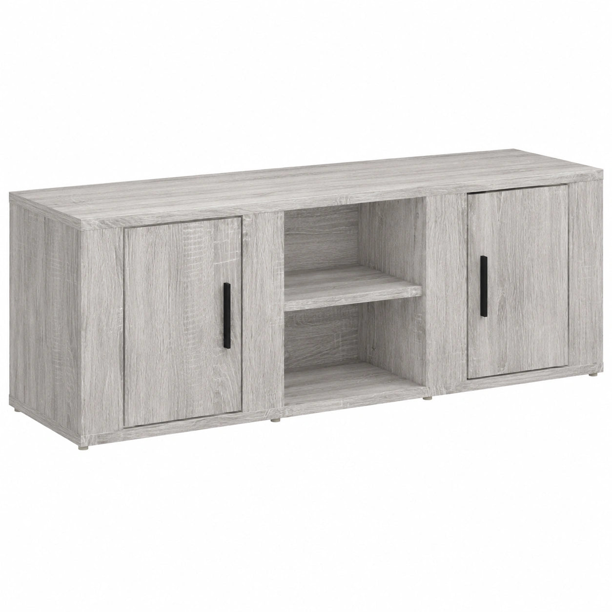 Mobile TV Sonoma grigio moderno con ante, 100x31,5x35 cm, stile scandinavo per soggiorno