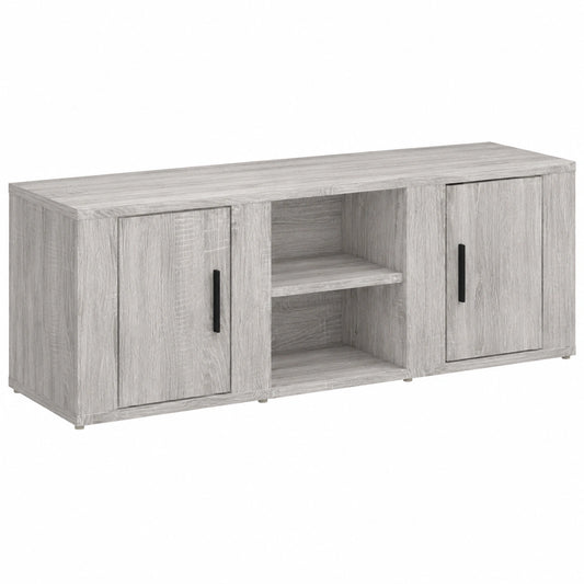 Mobile TV Sonoma grigio moderno con ante, 100x31,5x35 cm, stile scandinavo per soggiorno