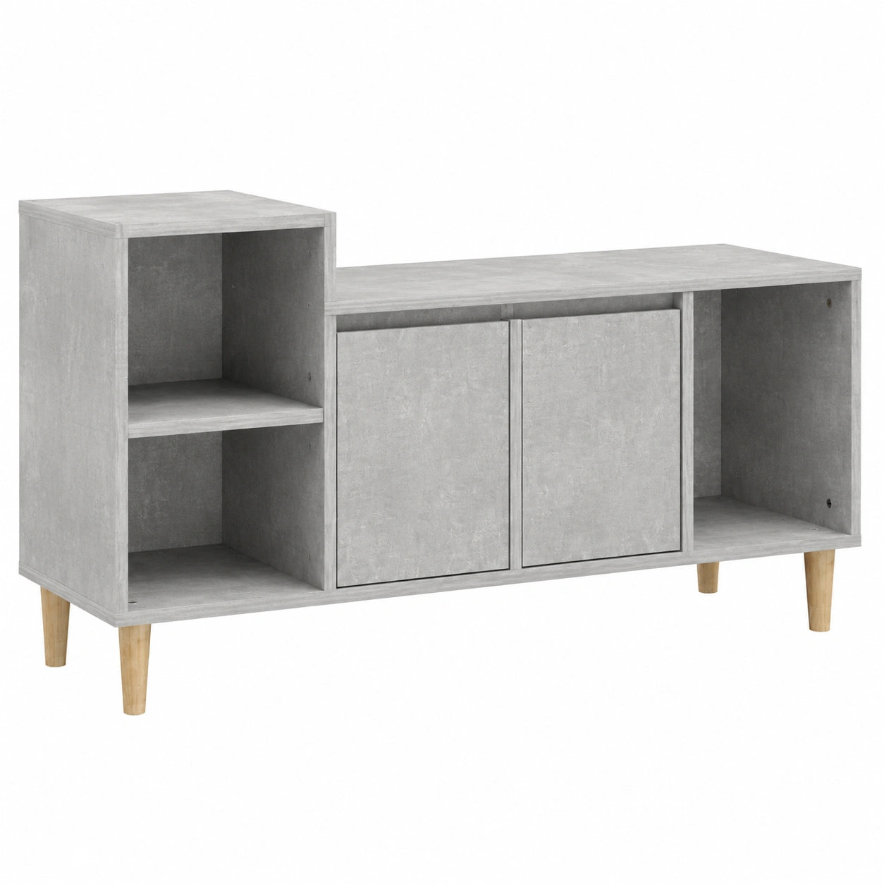 Mobile TV in legno grigio, design scandinavo con vano portaoggetti, 100x35x55 cm, per soggiorno
