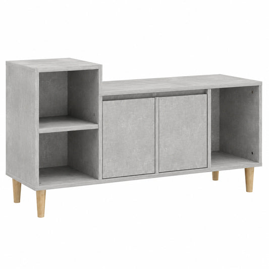 Mobile TV in legno grigio, design scandinavo con vano portaoggetti, 100x35x55 cm, per soggiorno