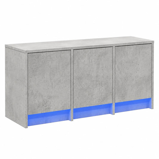 Mobile TV LED in legno, stile scandinavo, grigio cemento, 97x34x40 cm