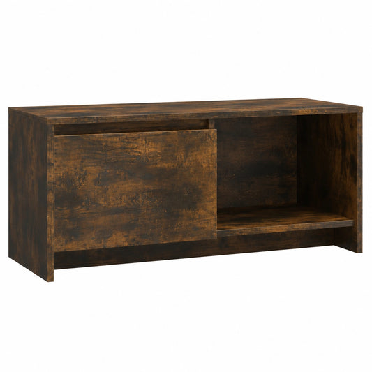 Mobile Porta TV in Rovere Affumicato con Spazio di Archiviazione, 90x35x40 cm, Design Moderno Scandinavo per Soggiorno