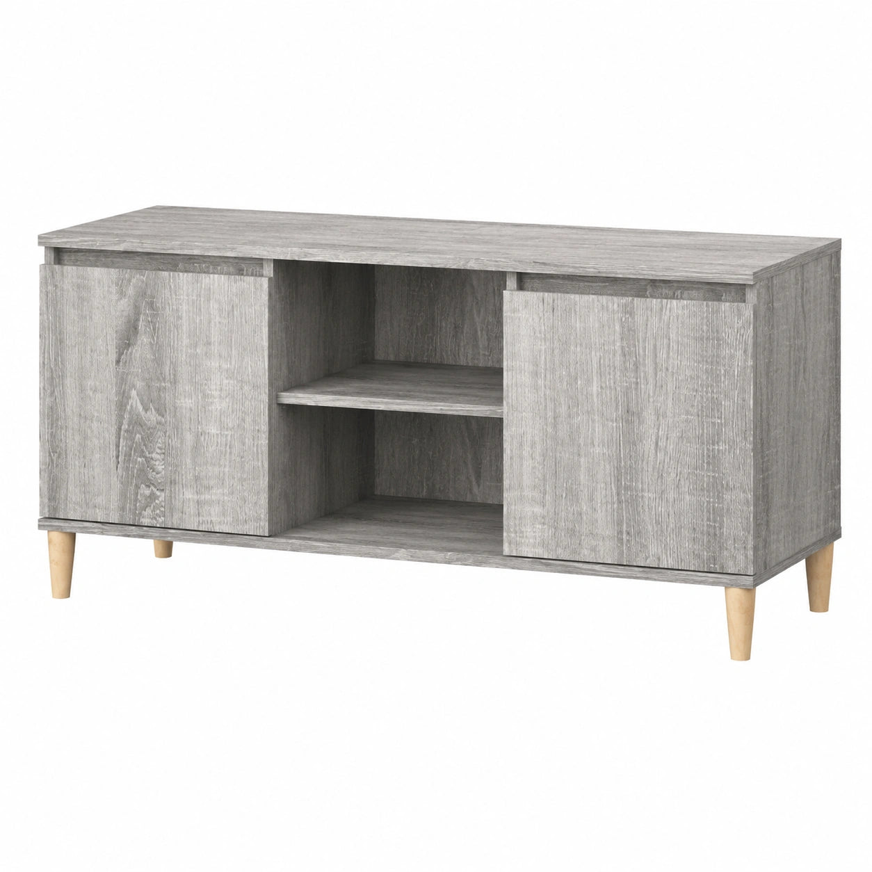 Mobile TV scandinavo in legno massiccio grigio sonoma, 103.5x35x50 cm