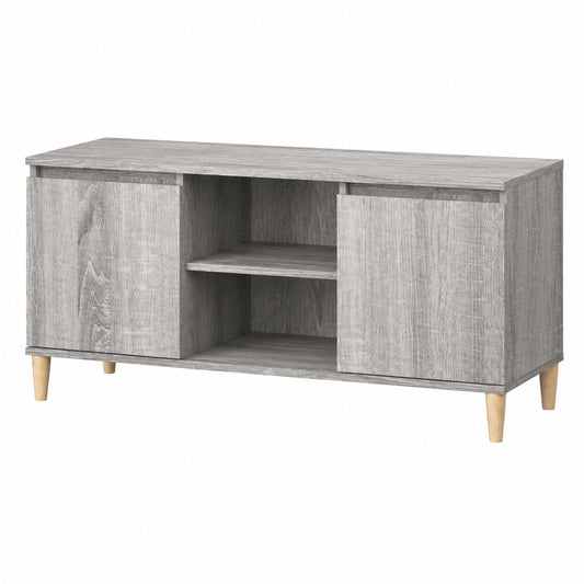 Mobile TV scandinavo in legno massiccio grigio sonoma, 103.5x35x50 cm