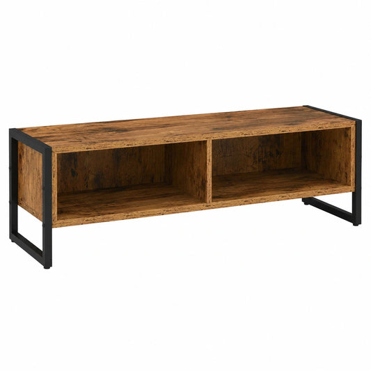Mobile TV scandinavo moderno in legno anticato con vano portaoggetti, 100x36,5x30,5 cm