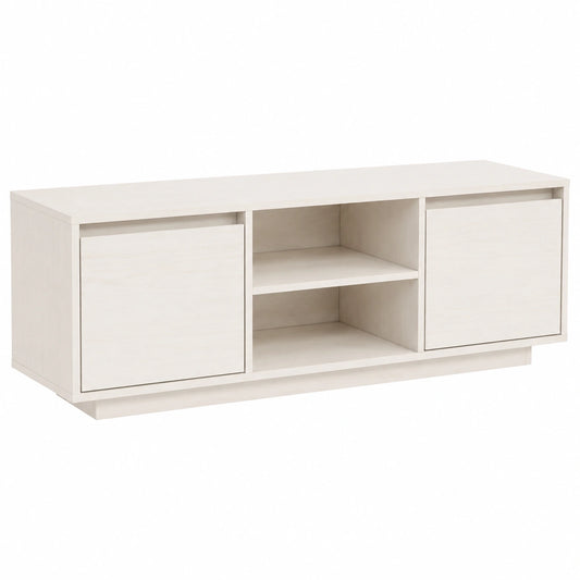 Mobile TV in legno di pino bianco, stile nordico, 110x30x40 cm
