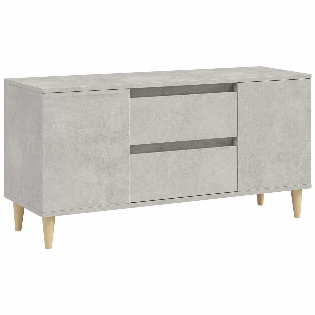 Mobile Porta TV in Legno Stile Scandinavo, Grigio Cemento, 102x44,5x50 cm, per Soggiorno e Camera da Letto