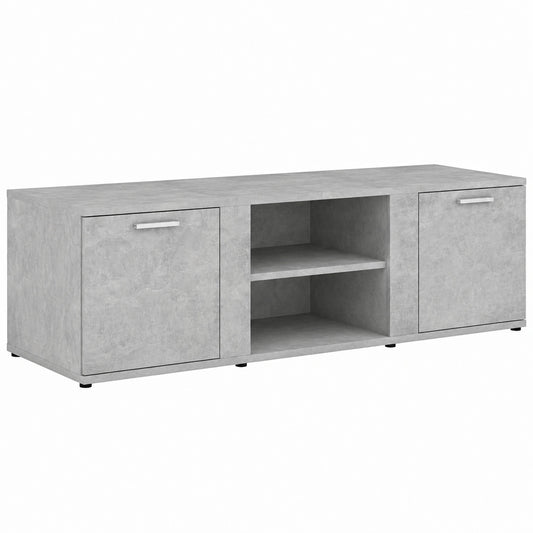 Mobile TV Scandinavo in Cemento Grigio, 120x34x37 cm, Legno per Soggiorno e Camera da Letto