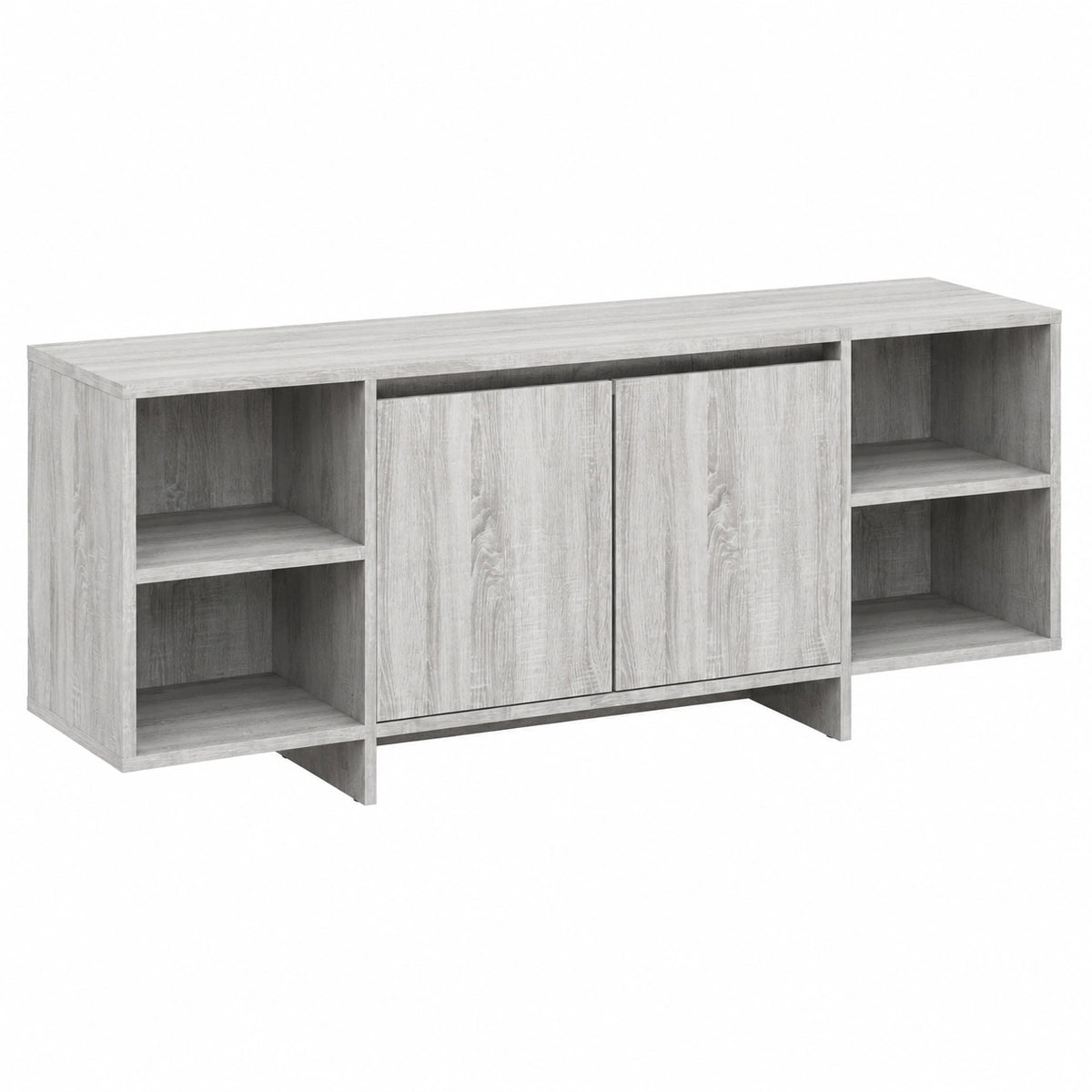 Mobile TV Scandinavo in Legno Grigio 130x35x50 cm per Soggiorno e Camera