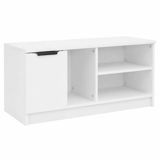 Mobile TV in Legno Bianco, 80x35x36,5 cm, Stile Scandinavo per Soggiorno e Camera da Letto