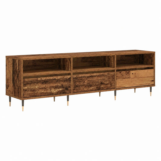 Credenza TV in legno vintage, 150x30x45 cm, design moderno e scandinavo, spazio contenitivo, elegante e minimalista