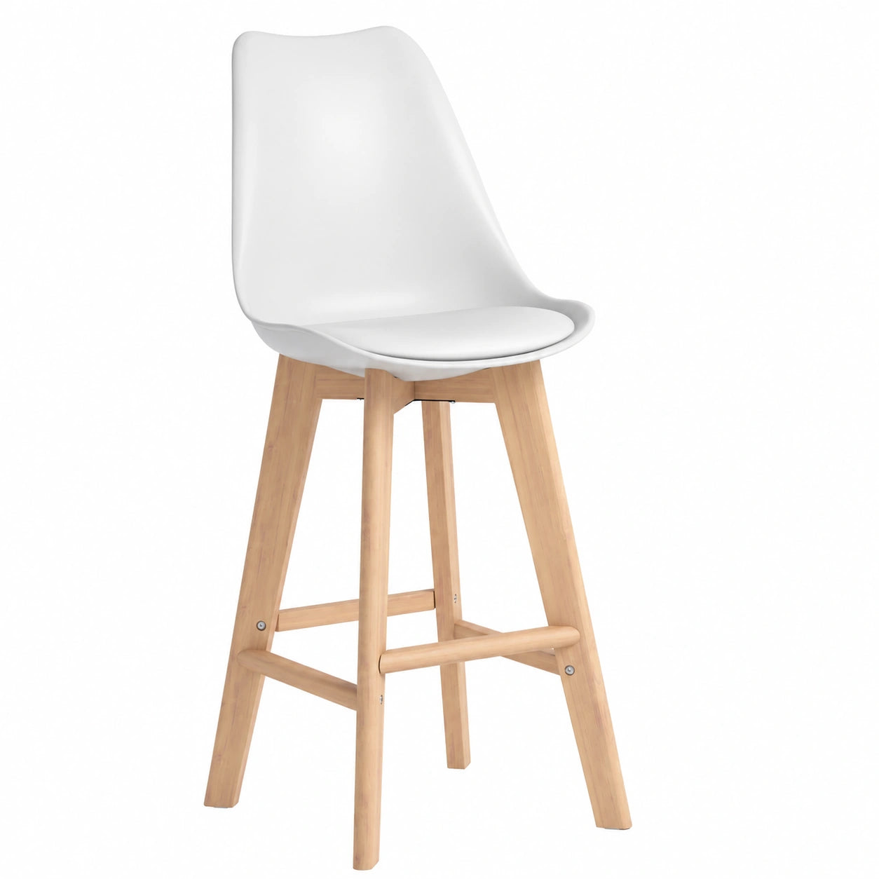 Set di 2 sgabelli Greta stile nordico, bianchi per cucina e soggiorno
