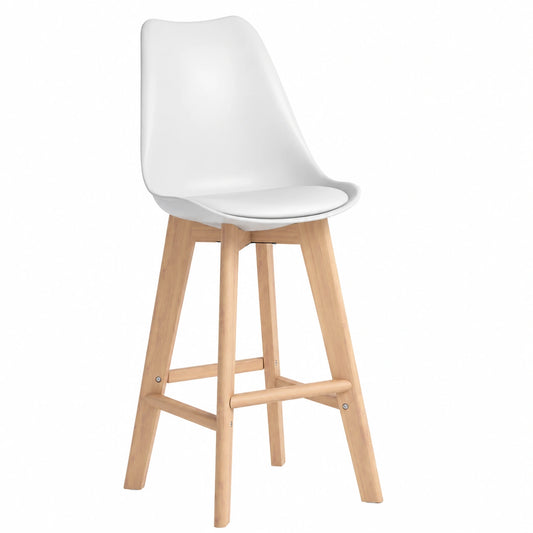 Set di 2 sgabelli Greta stile nordico, bianchi per cucina e soggiorno